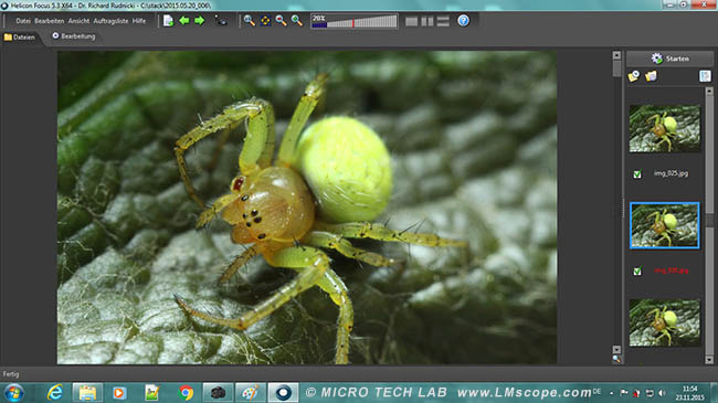 microscope photo focus stacking Helicon software automated